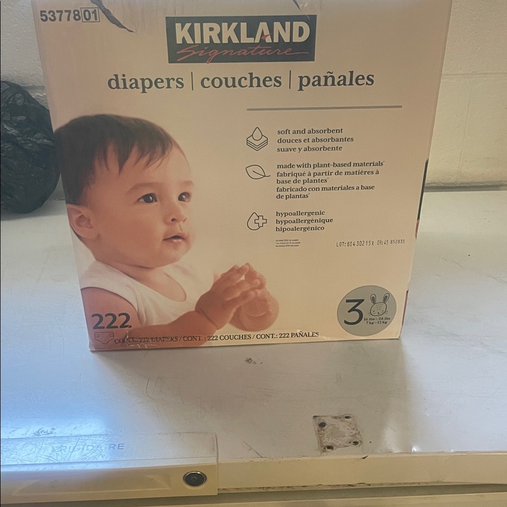 Kirkland Signature Diapers Box with Baby Image